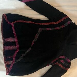 Chic Black and Pink Women's Turtleneck Sweater